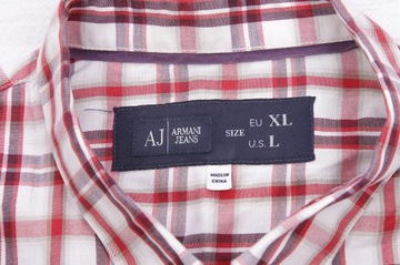 ARMANI JEANS KOSZULA MESKA SLIM FIT PREMIUM KRATA Z LOGO XL