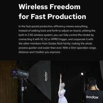 Высокоскоростная студийная вспышка Godox QT1200IIIM 1200 Вт