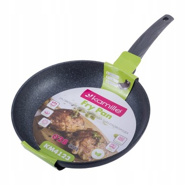 PATELNIA MARMUROWA 28cm GRUBA INDUKCJA GAZ KAMILLE