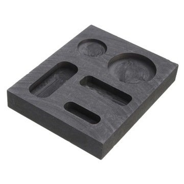 Набор золотых и серебряных графитовых слитков, пресс-форма для плавки, литья, рафинирования черного цвета