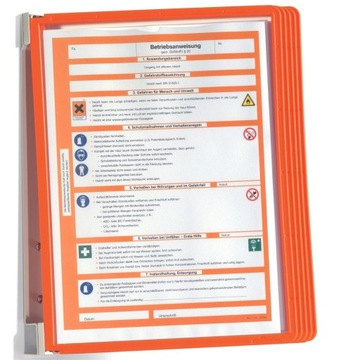 Zestaw Paneli Informacyjnych 5 x A4 Durable Vario Wall, pomarańczowy