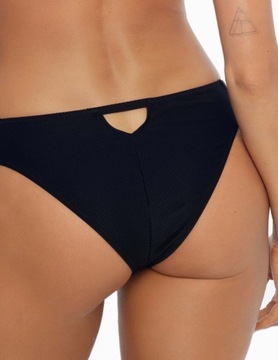 Dół bikini z wycięciem majtki kąpielowe figi czarne klasyczne Sunrise XL