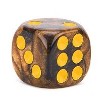 KOSTKA K6 1,1 CM RPG TYGRYSIE OKO KOŚĆ SZEŚCIOŚCIENNA