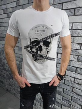 PHILIPP PLEIN XXXL logo t-shirt koszulka PP skull duże logo brylanciki 3XL