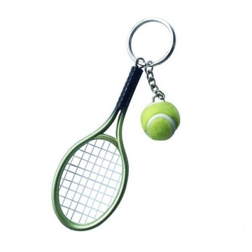 7x Rakieta tenisowa i brelok z piłką Metalowa, spersonalizowana torba na klucze