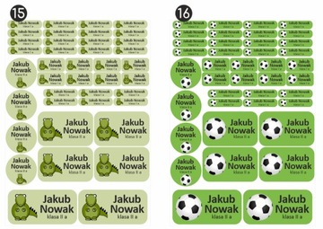 ZESTAW NAKLEJEK IMIENNYCH dla dzieci A4 WZORY