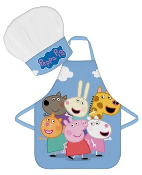 ŚWINKA PEPPA DZIECIĘCY FARTUSZEK OCHRONNY CZAPKA