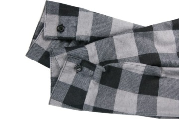 МУЖСКАЯ ФЛАНЕЛЕВАЯ РАБОЧАЯ РУБАШКА В КЛЕТКУ, СЕРАЯ ХЛОПКА 2XL