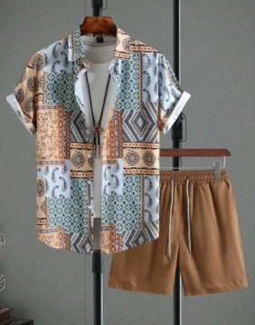 MANFINITY KOMPLET SPODNIE KOSZULA WZÓR YL2 S03__M