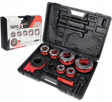 РУЧНОЙ НАРЕЗНОРЕЗЬБОВЫЙ РЕЗЬБОВЫЙ РЕЗЬБОВЫЙ СТАНОК YATO ДЛЯ СТАЛЬНЫХ ТРУБ С 6 СМЕННЫМИ РЕЗЬБОВЫМИ ГОЛОВКАМИ YT-29003