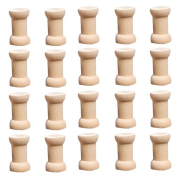 2x20 sztuk długich drewnianych szpulek z nicią Drewniana szpula