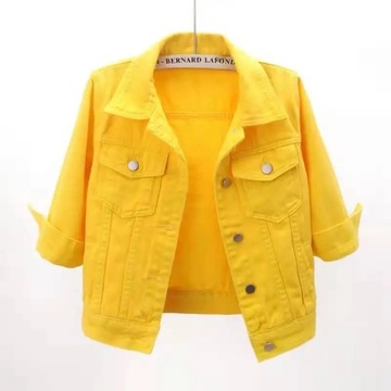 New Spring Summer Women Denim Jacket Tops Pink Col