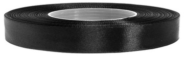 TASIEMKA WSTĄŻKA SATYNOWA ATŁASOWA 12mm 32m CZARNA