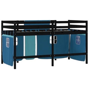 Детская кровать-антресоль, шторы, синий, 90х200 см Lumarko!