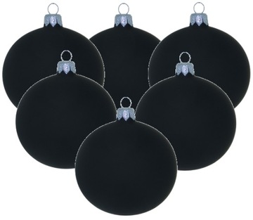 Szklane Bombki Choinkowe CZARNY MAT 10 cm