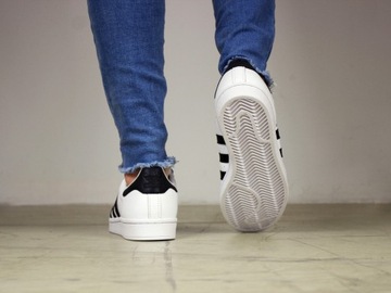 damskie buty Adidas Superstar UNIKAT SKÓRA trampki skórzane sneakersy białe