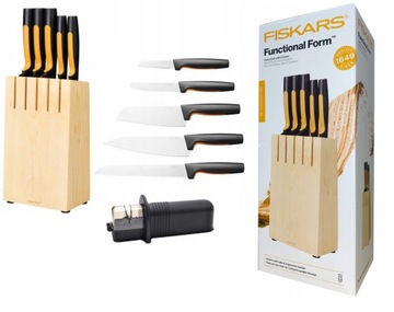FISKARS ZESTAW NOŻY SZEFA BLOKU OSTRZAŁKA OSTRE