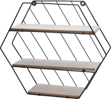 INTESI Półka Ścienna HEKSAGON RACK MDF Metal LOFT