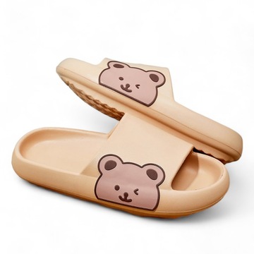 BRĄZOWE GUMOWE KLAPKI DAMSKIE MALL 38/39