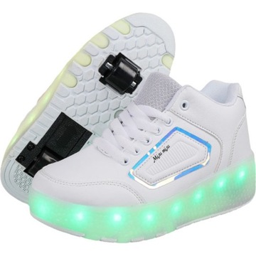 2024 NOWY MODNA SWIECACE BUTOROLKI BUTY Z ROLKAMI LED ROLKI