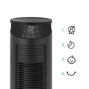 EBERG FYN колонный вентилятор, напольный вентилятор, LED IONIZATION XXL