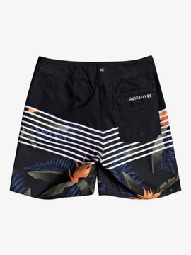 QUIKSILVER CZARNE PLAŻOWE SZORTY NADRUK (14L)