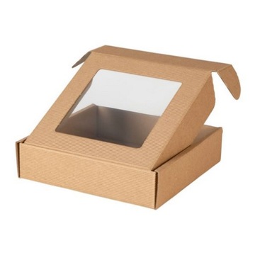 Pudełko z OKIENKIEM 200x200x50mm OTWARTA FALA - Pudełko na Prezent