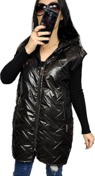 СТЕГАНЫЙ ЖИЛЕТ БОЛЬШИХ РАЗМЕРОВ НА МОЛНИИ КАПЮШОНА 54