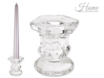 ЭЛЕГАНТНЫЙ МАЛЕНЬКИЙ СТЕКЛЯННЫЙ ПОДСВЕЧНИК ДЛЯ НАСТОЛЬНОЙ СВЕЧИ