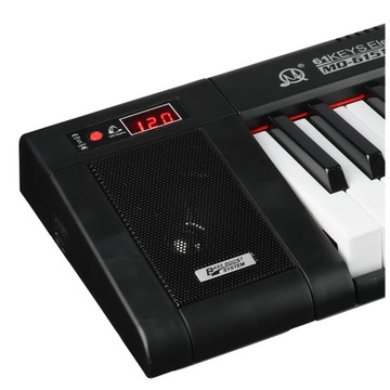 DUŻY KEYBOARD PIANINO ORGANY PODŚWIETLANE KLAWISZE LED DO NAUKI + STATYW