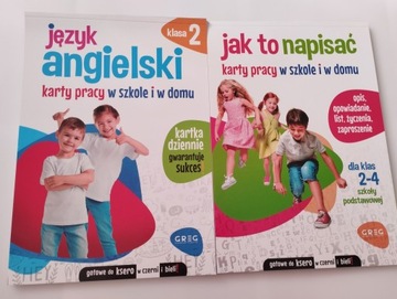 KARTY PRACY x2 Język Angielski kl. 2 + Jak to napisać Nauka w szkole i domu