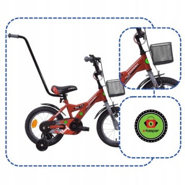 ДЕТСКИЙ ВЕЛОСИПЕД 14 дюймов КОРЗИНА + НАПРАВЛЯЮЩАЯ БЕСПЛАТНО