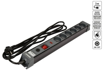 РАЗЪЕМ STHOR 6 РОЗЕТОК 3M 1,5MM2 72371