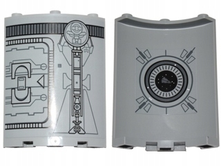 LEGO 30562pb043 j szary panel cylinder 4x4x6 75136