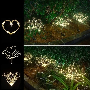 2 шт. уличная солнечная садовая лампа с приводом от одуванчика фейерверк 150 светодиодов