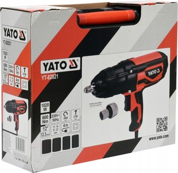 ЭЛЕКТРИЧЕСКИЙ УДАРНЫЙ КЛЮЧ YATO 1020 Вт 1/2 +10 ДЛИННЫХ ГОЛОВОК YT-82021+G10500