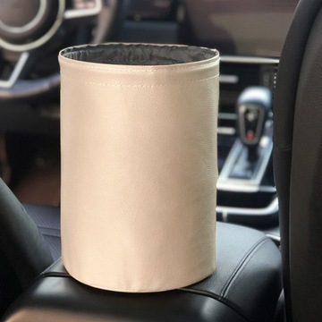 Kosz na śmieci samochodowe Akcesoria samochodowe Beżowy