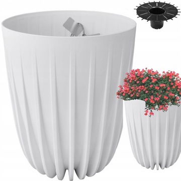 DONICZKA DONICA KWIETNIK LAMELA MIRA 19 CM BIAŁA ECO