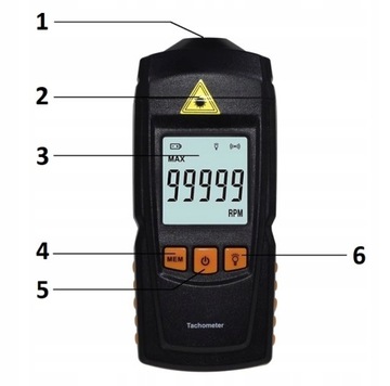 Оптический метод тахометра Benetech GM8905