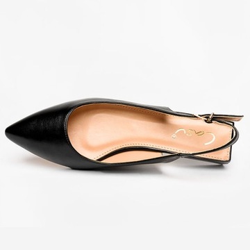 БАЛЕТКИ, ОТКРЫТЫЙ КАБЛУК, НИЗКИЙ КАБЛУК, размер 39