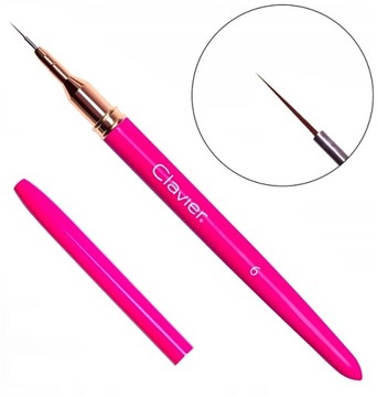 Pędzelek Do Paznokci Do Zdobień Precyzyjny Clavier Magenta 6mm - Nr. 01