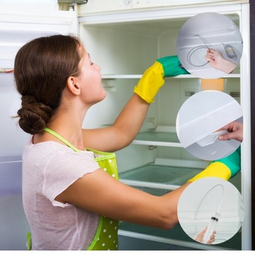 НАБОР ДЛЯ ЧИСТКИ СЛИВА ХОЛОДИЛЬНИКА, 5 ЭЛЕМЕНТОВ, ШЛАНГ С ЩЕТКОЙ