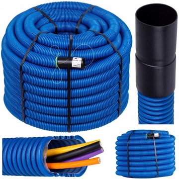 RURA KARBOWANA AROT 40mm 50m PESZEL DO ZIEMI Z PILOTEM NIEBIESKA DVR RDG
