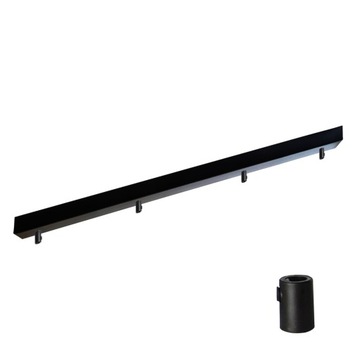 Podsufitka do lampy 80cm 4 otwory czarna + 01S