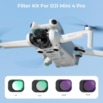 Набор поляризационных фильтров CPL + UV + ND8 + ND16 для DJI Mini 4 Pro K&F