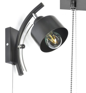 FMK1-W z WŁĄCZNIKIEM CZARNA lampa WALEC pokój _W