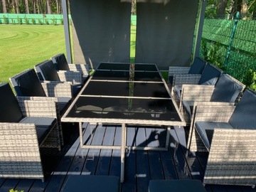 VEGAS MEBLE OGRODOWE POLYRATTAN 13el. SZARY