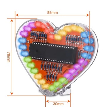Serce 32 Multikolor RGB LED z obudową super EFEKT