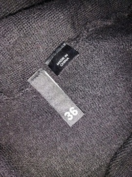 H&M sweter z szerokim golfem 50% wełna 36