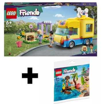 LEGO FRIENDS FURGONETKA RATUNKOWA PSÓW 41741 + LEGO 30635 ZESTAW PREZENTOWY